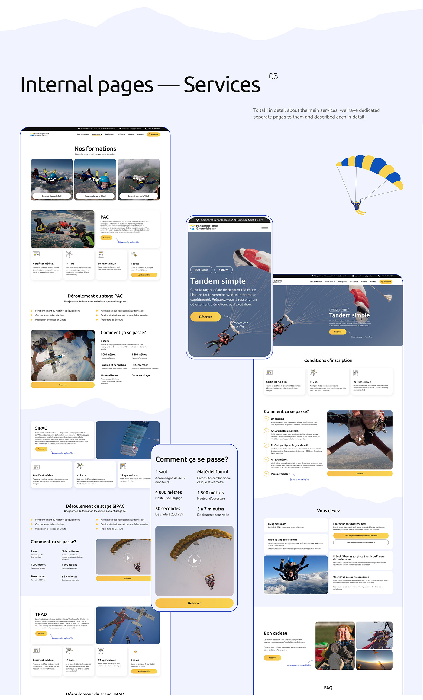 Website Design UI/UX Figma wordpress web development  ui design user interface Website Skydiving Parachute