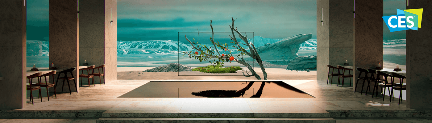 OLED Nature interior design  Display 3D robot Tree  energy eco tv