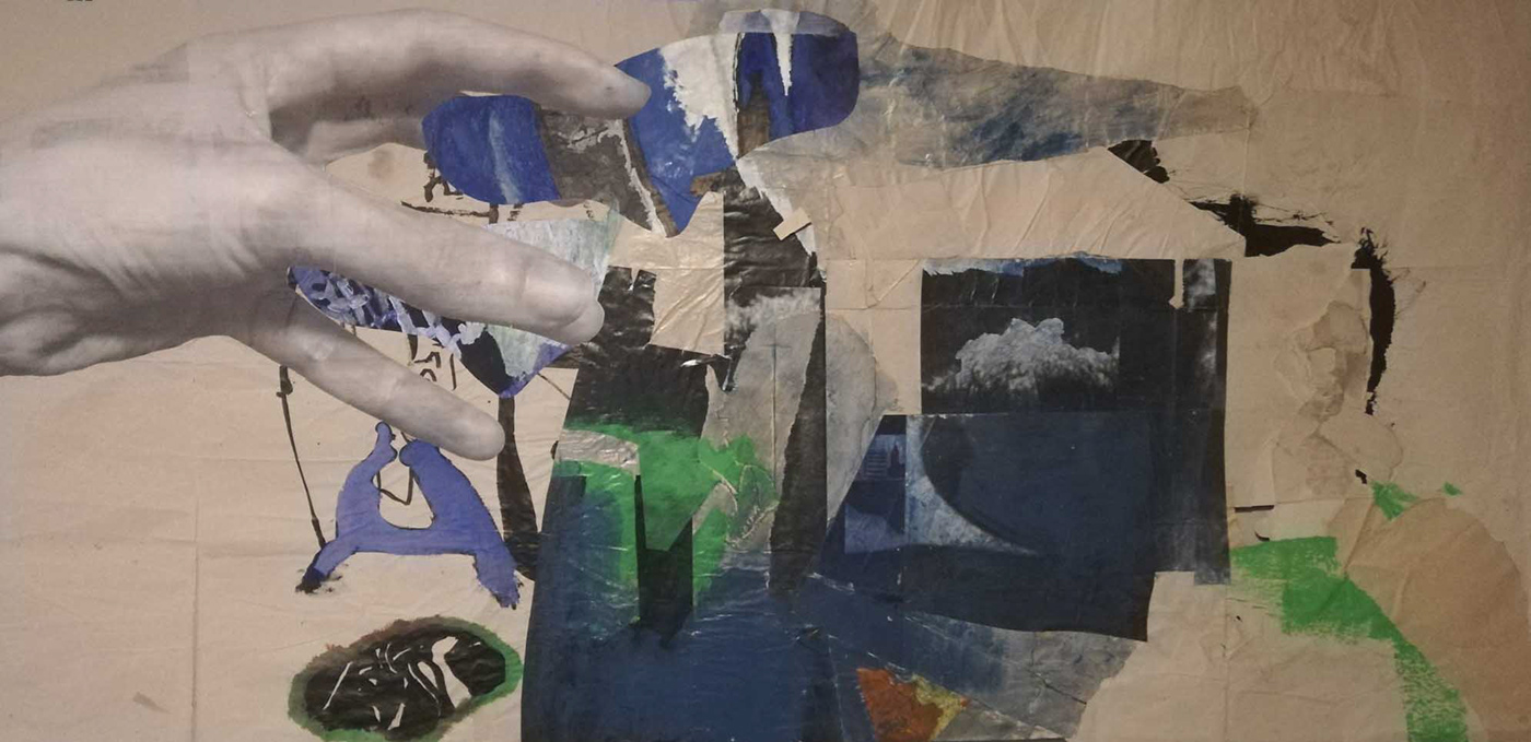 collage fine art Paintings Acrylic paint cardboard paper hand mixed media medium gel