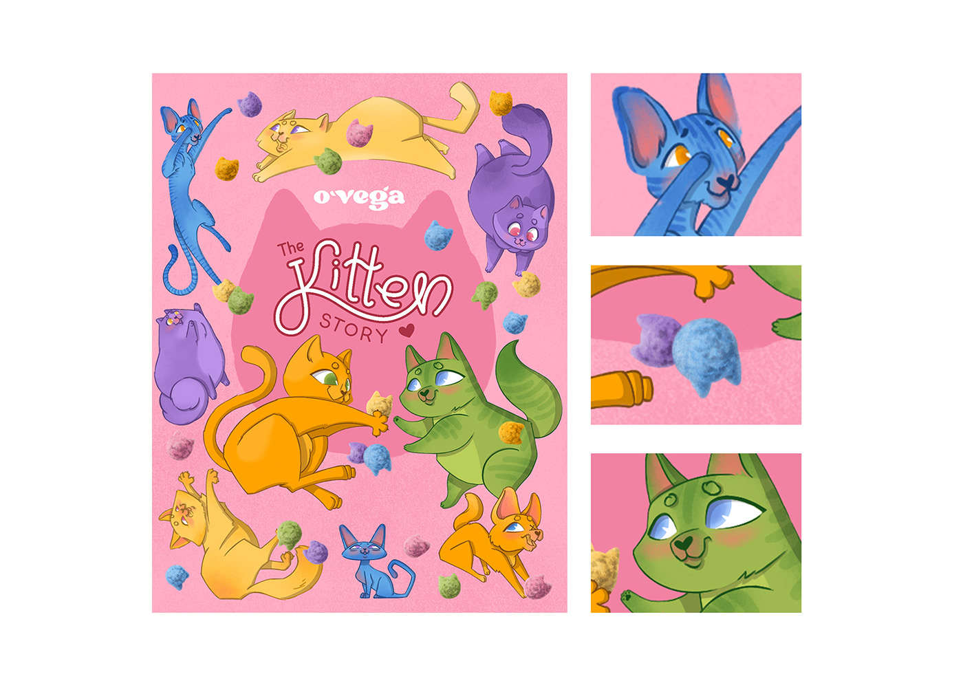 Child art Character design  cartoon Cat Cereal Packaging ILLUSTRATION  kids children illustration artwork