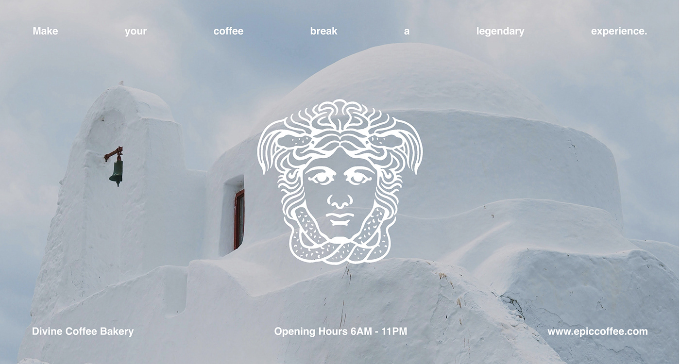 Coffee coffee shop cafe Grecia greek greek mythology zeus branding  Logo Design ILLUSTRATION 