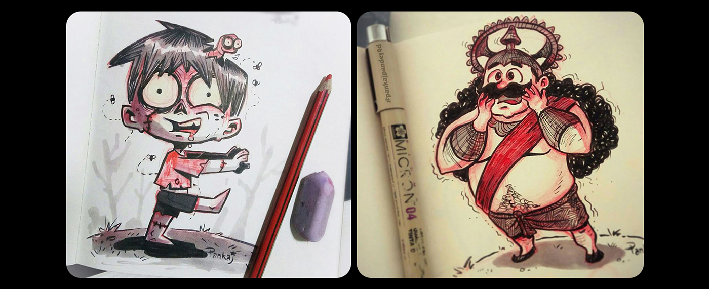 characterdesign drawordie pankajpandey4d inktober jakeparker doodle fanart inking Drawing  gameart
