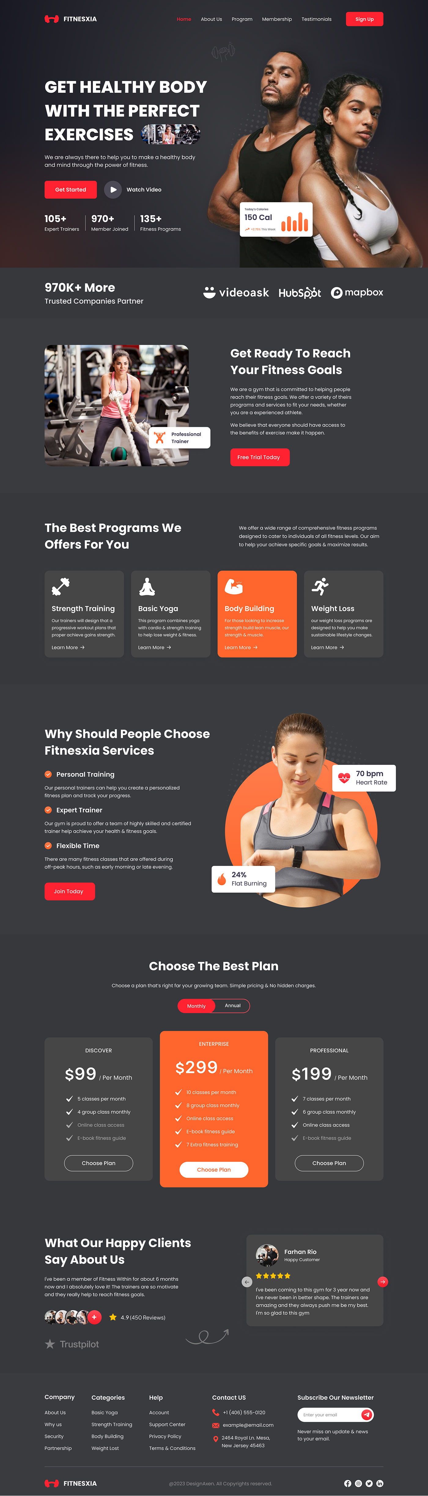 ui design landing page Website Design Webdesign Website fitness sport Health workout gym
