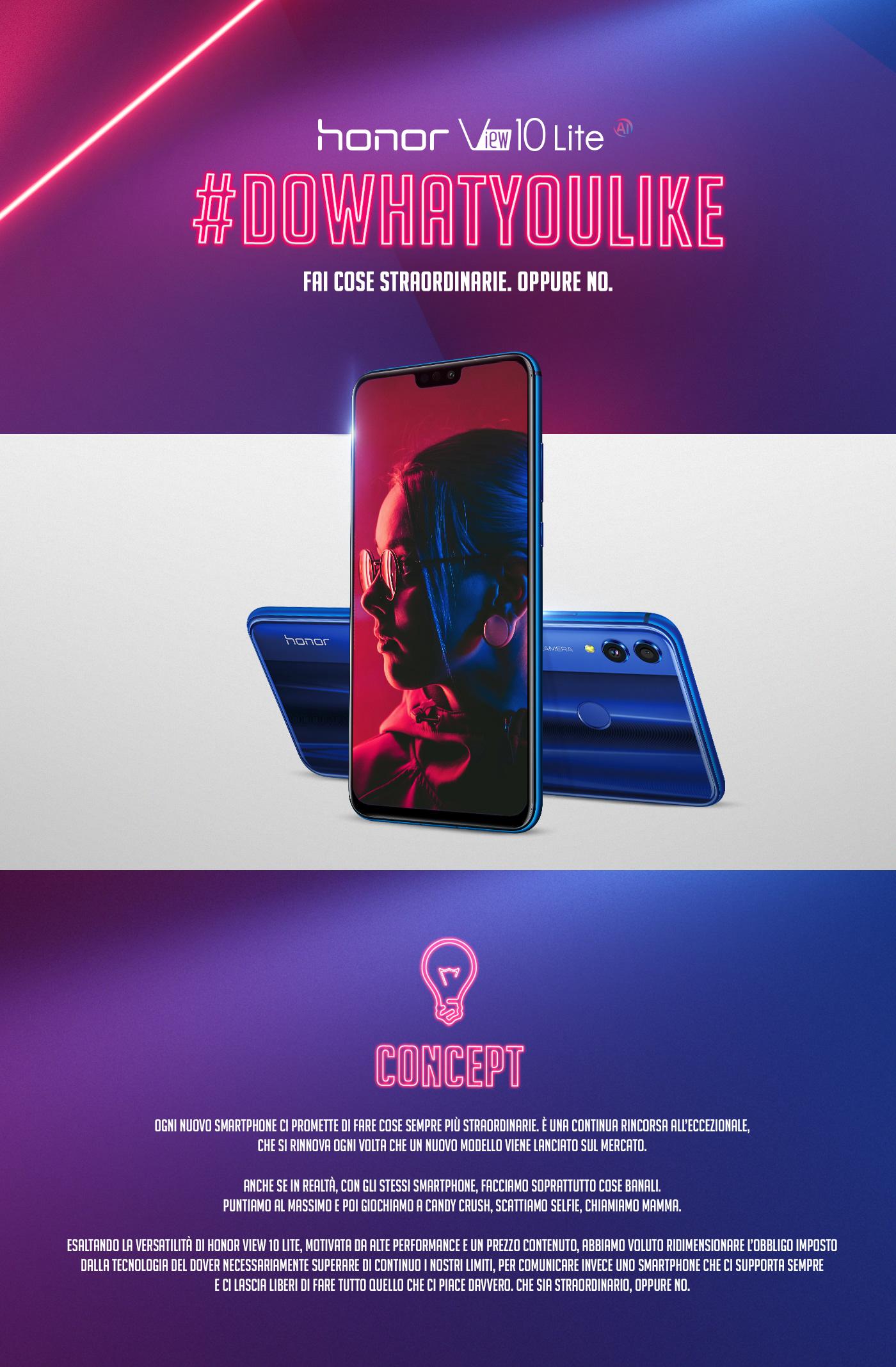 smartphone neon art direction  copywriting  Advertising  tvc commercial honor dowhatyoulike Gaming