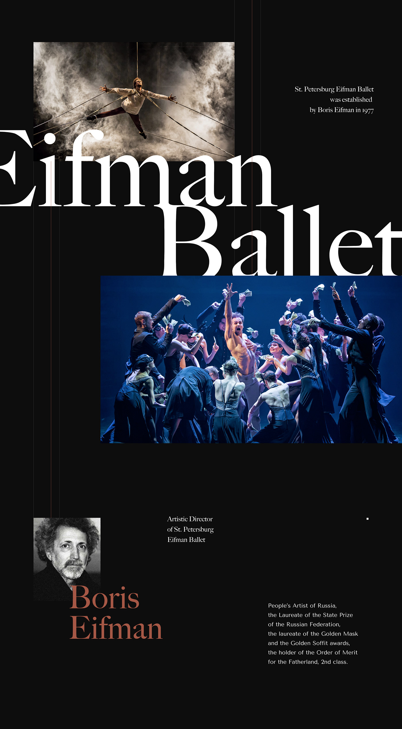 ballet Classic Dark Design UI ux Web DANCE   Theatre perfomance