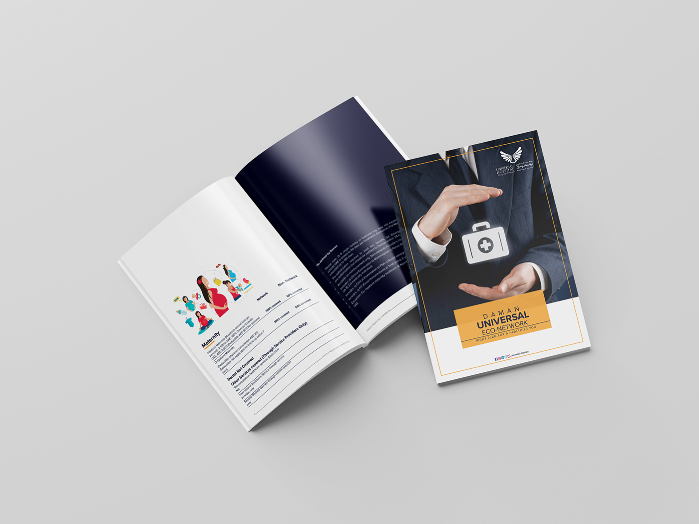 catalog template Layout brochure Booklet Mockup colors infographic charachter insurance
