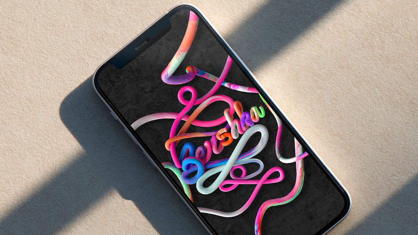 3D art Bershka color digital Fashion  lettering store texture typography  