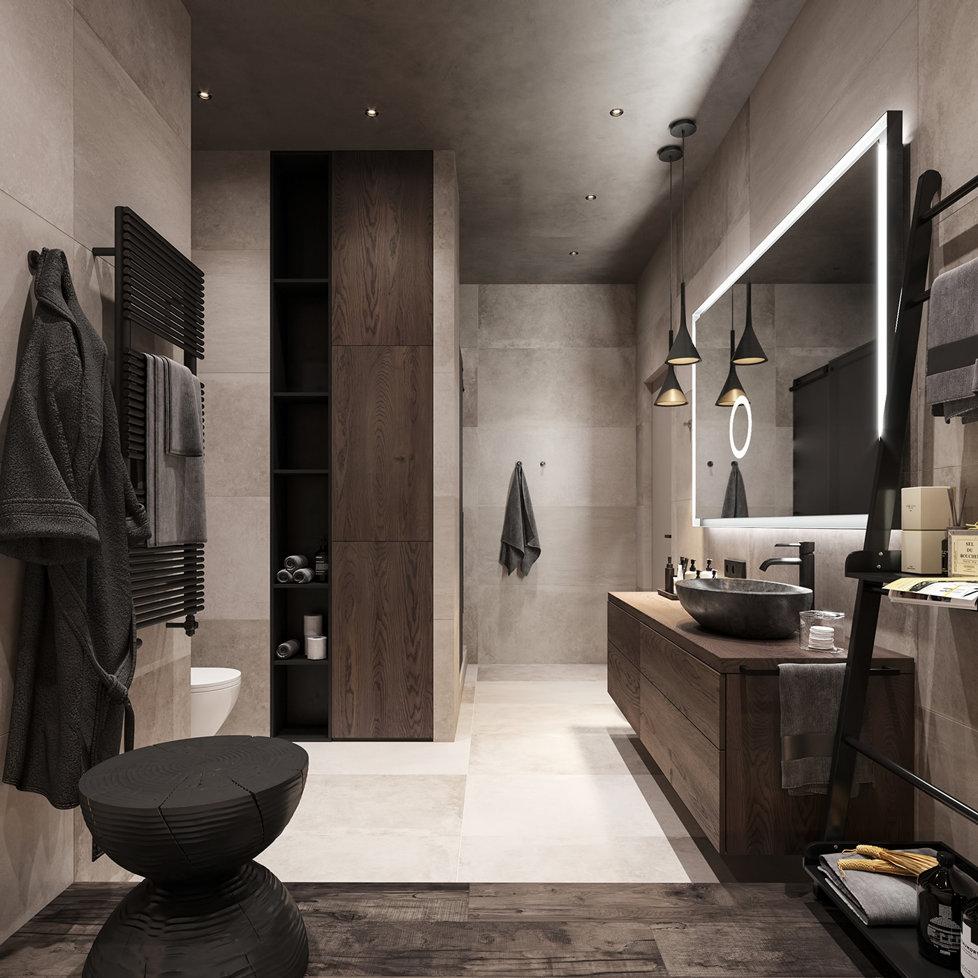bathroom Interior interior design  LOFT Render visualization archviz CGI corona 3ds max