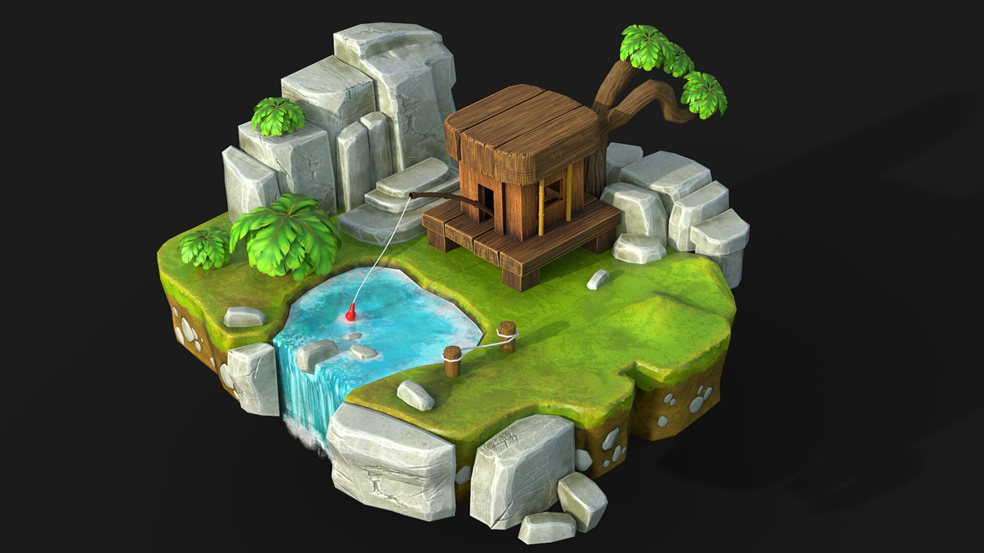 3D environment Diorama gameart real time stylized