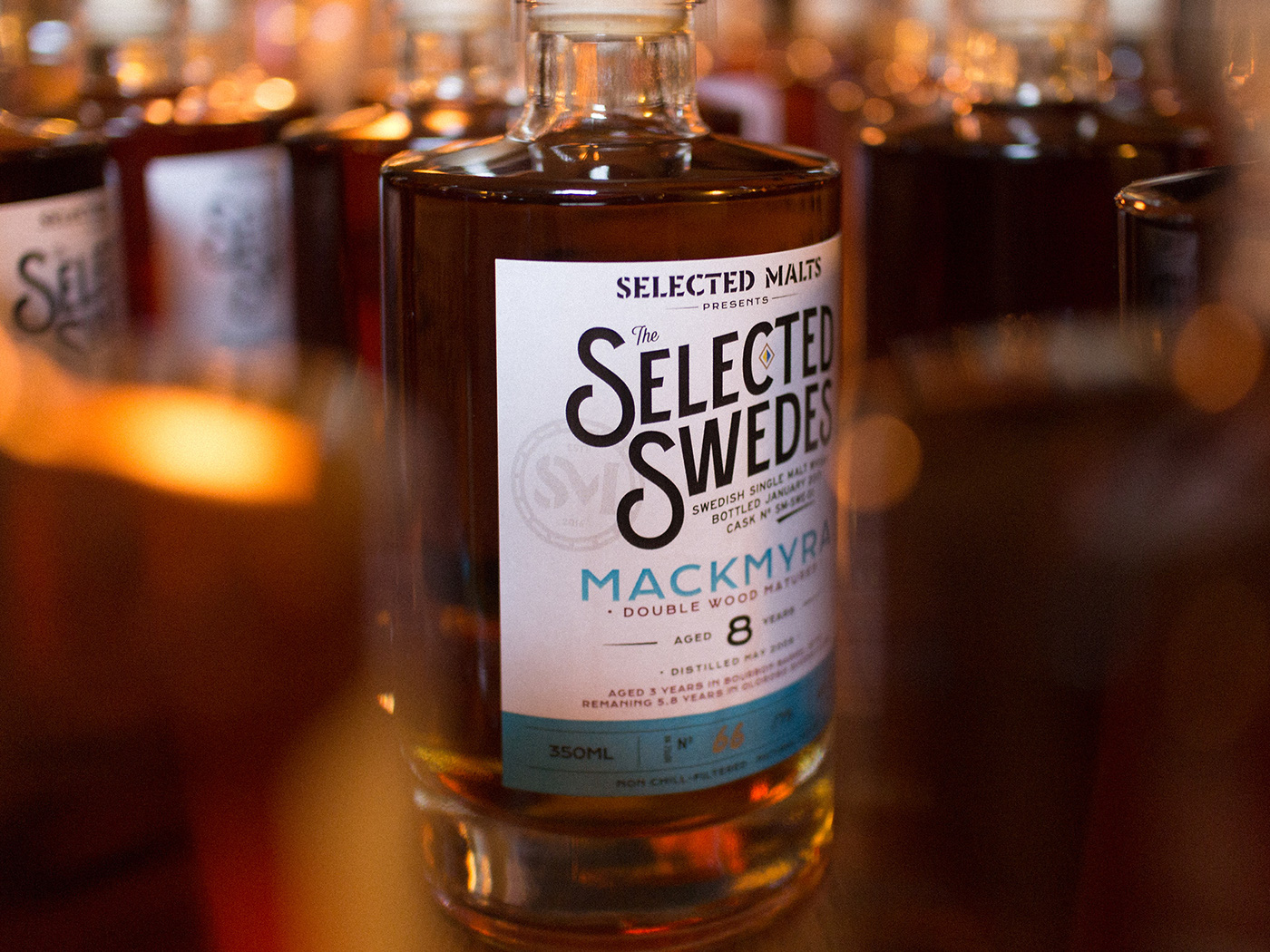 Whisky packaging design Whiskey single malt Swedish typography   mackmyra selected malts Label label design