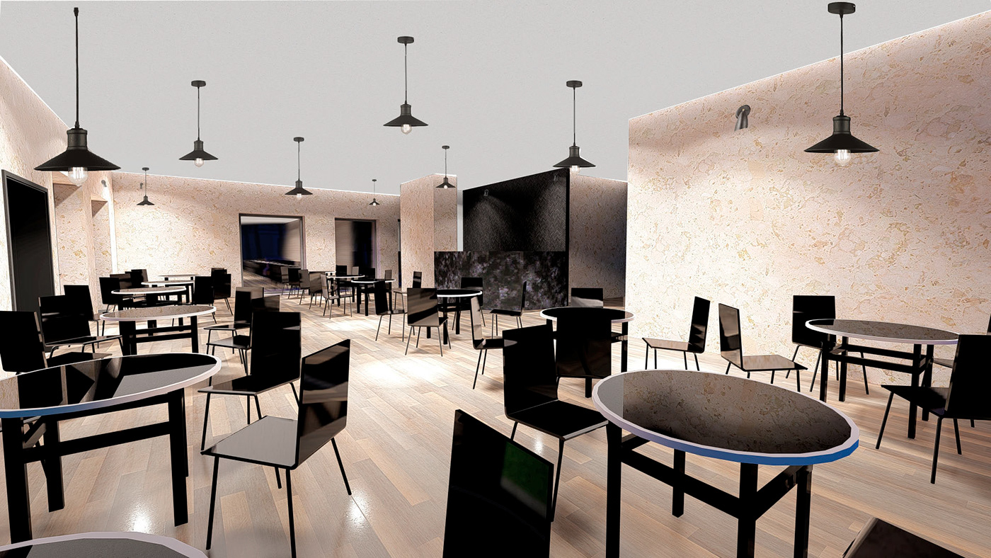 3D architecture cafe design hotel Interior interior design  Render restaurant visualization