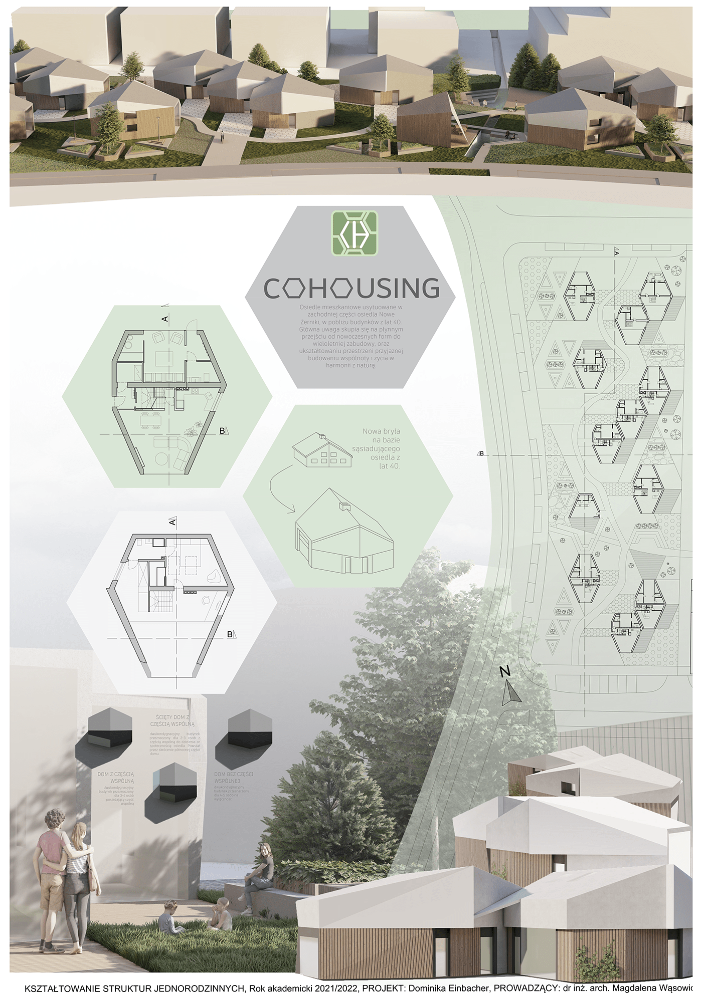 architecture Cohousing concept design exterior living Nature portfolio student