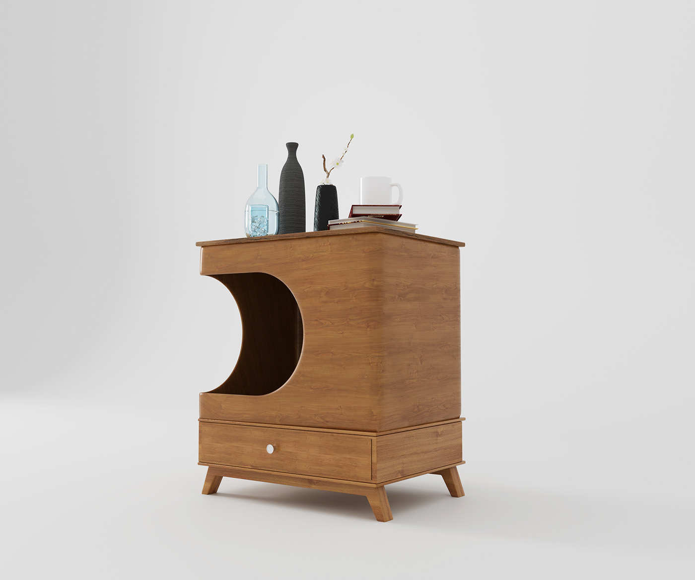 3D Cat CGI furniture design  interior design  Nightstand Ideas Nightstands drawers oak sidetable Wooden bedside tables