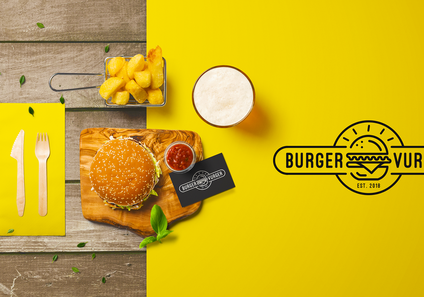 branding  visual identity burger Fast food modern minimal line art logo Logo Design fast food packaging