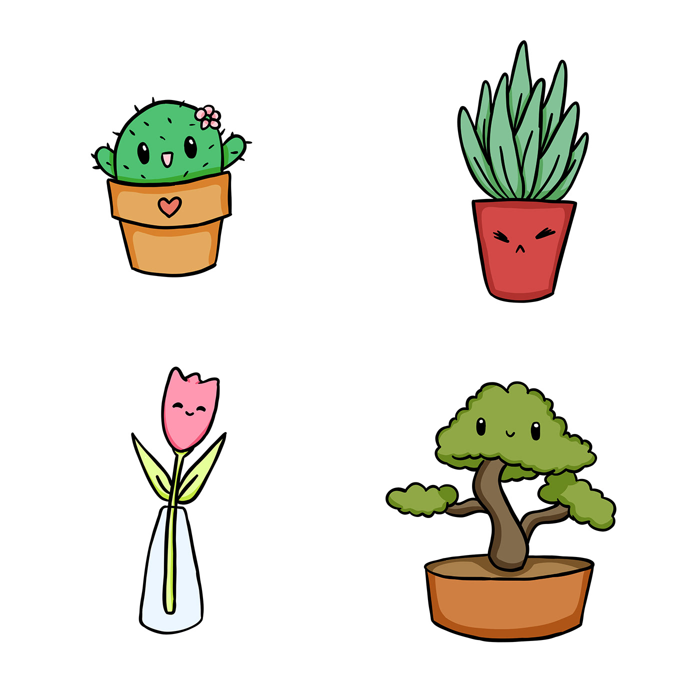 cartoon ILLUSTRATION  plants Flowers Nature kawaii cute Character design  free download