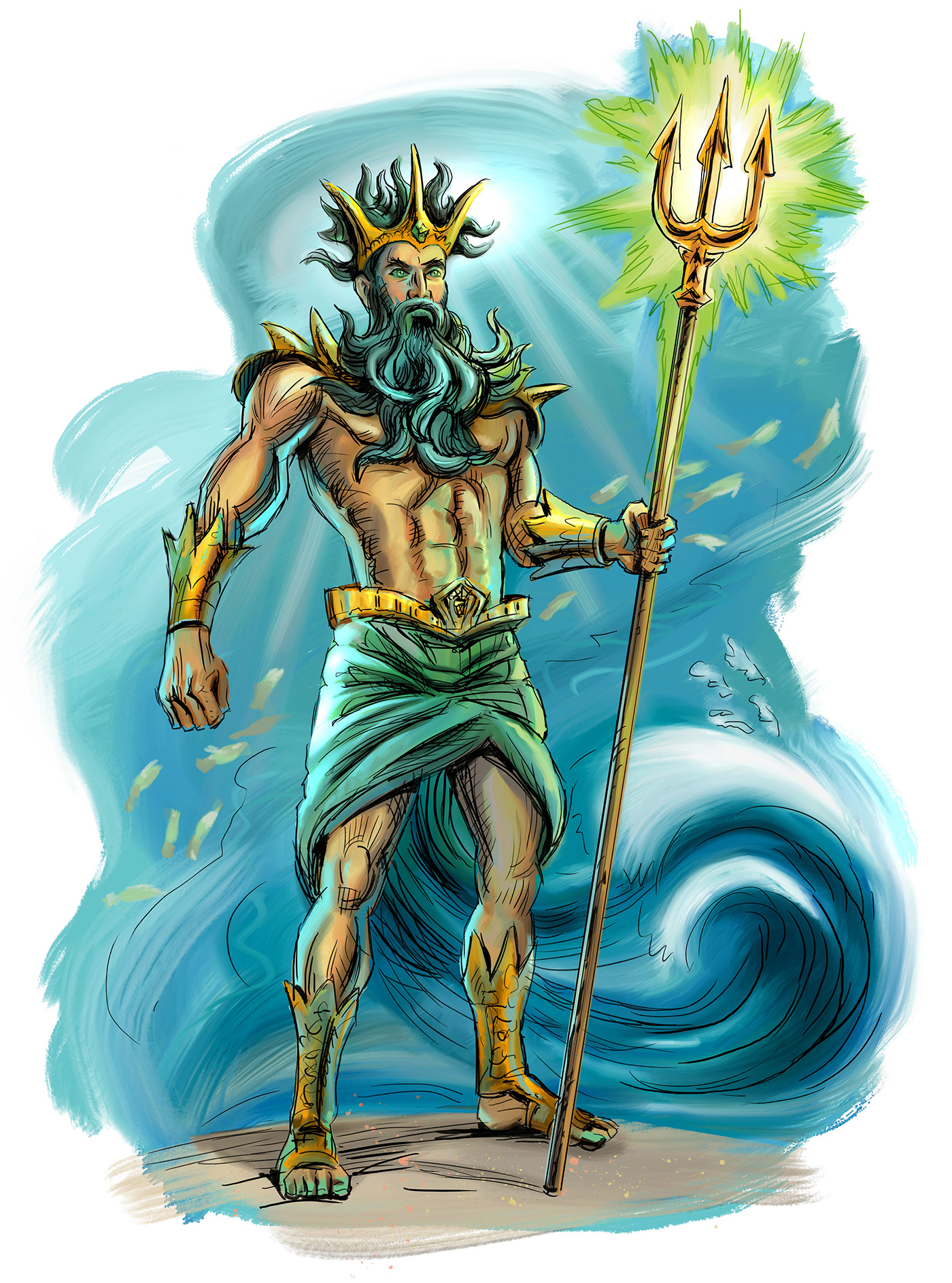 Character design  comic books comics greek gods heroes ILLUSTRATION  mythic poseidon superheroes zeus