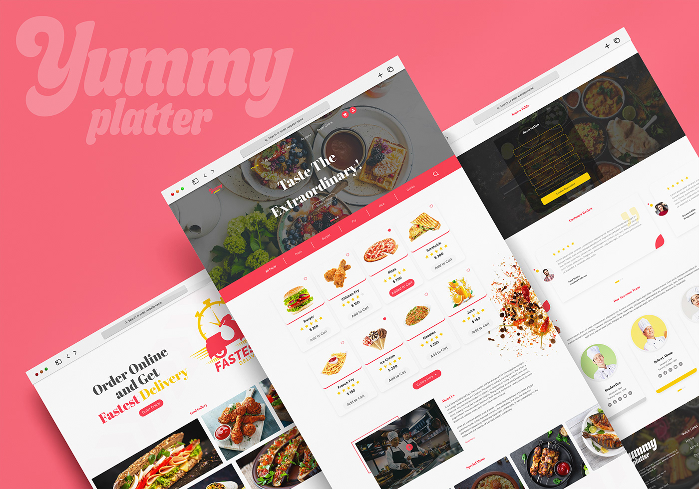 restaurant delicious Food  UI/UX ui design user interface landing page Web UI ux user experience