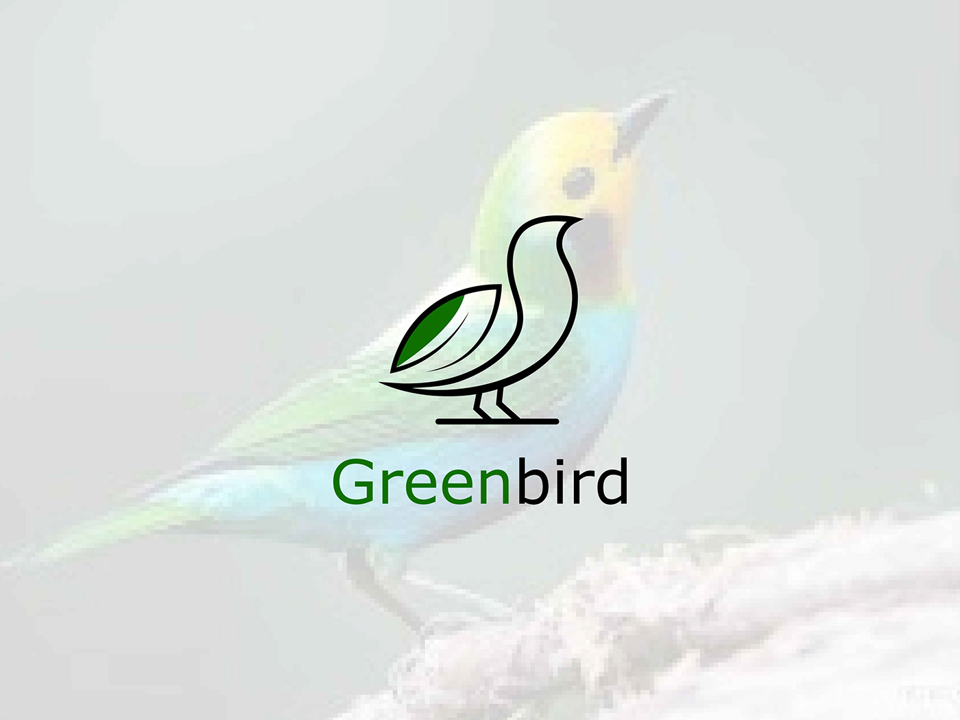 animal bird logo greenbird line art Logo Design logofolio logomaker LogoShop nature logo