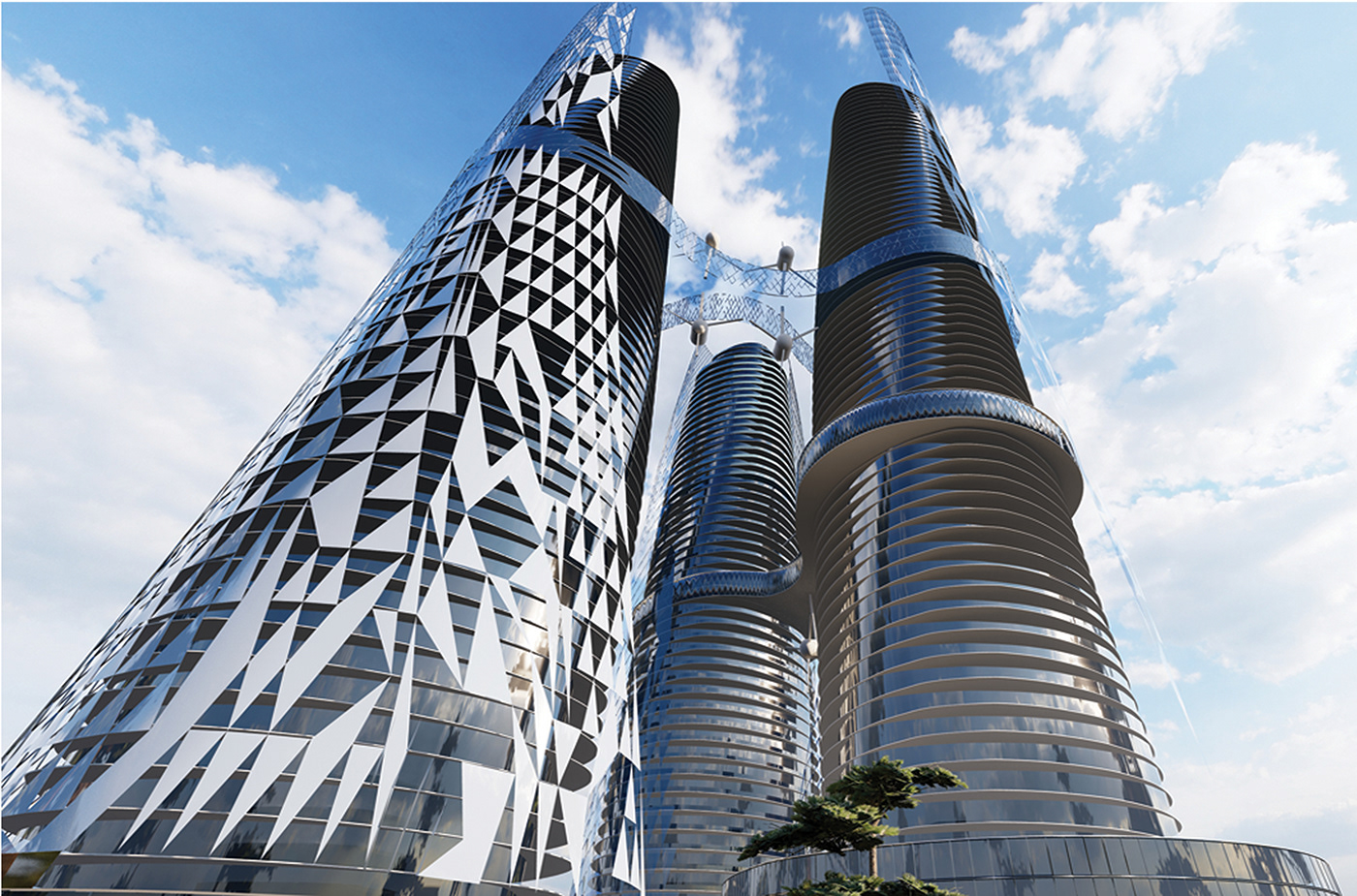 3ds max alalamein architecture exterior graduation Lumion Render Render skyscapes skyscraper towers