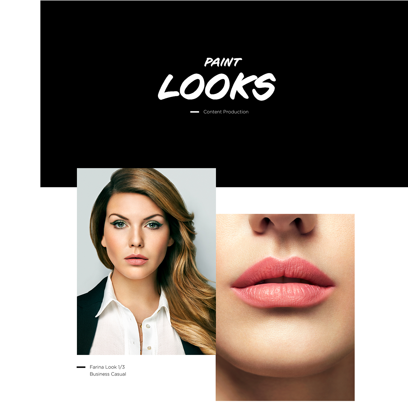 interactive Layout design graphic beauty editorial Loreal color Lookbook mobile