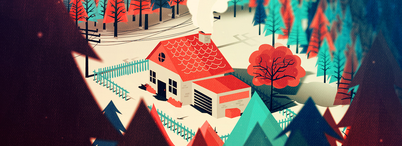 Adobe Portfolio snow house home vintage filter sad happy vibrant colorful story Love Editing  Project school vfs ILLUSTRATION  art direction 