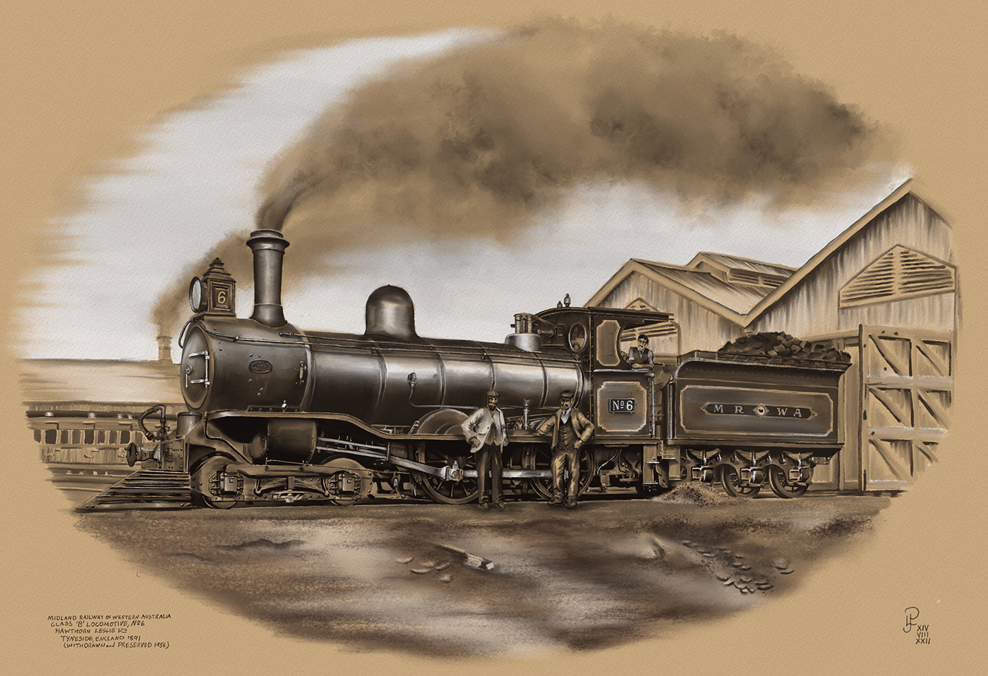 Australian Digital Art  Drawing  ILLUSTRATION  late victorian locomotive painting   Steam