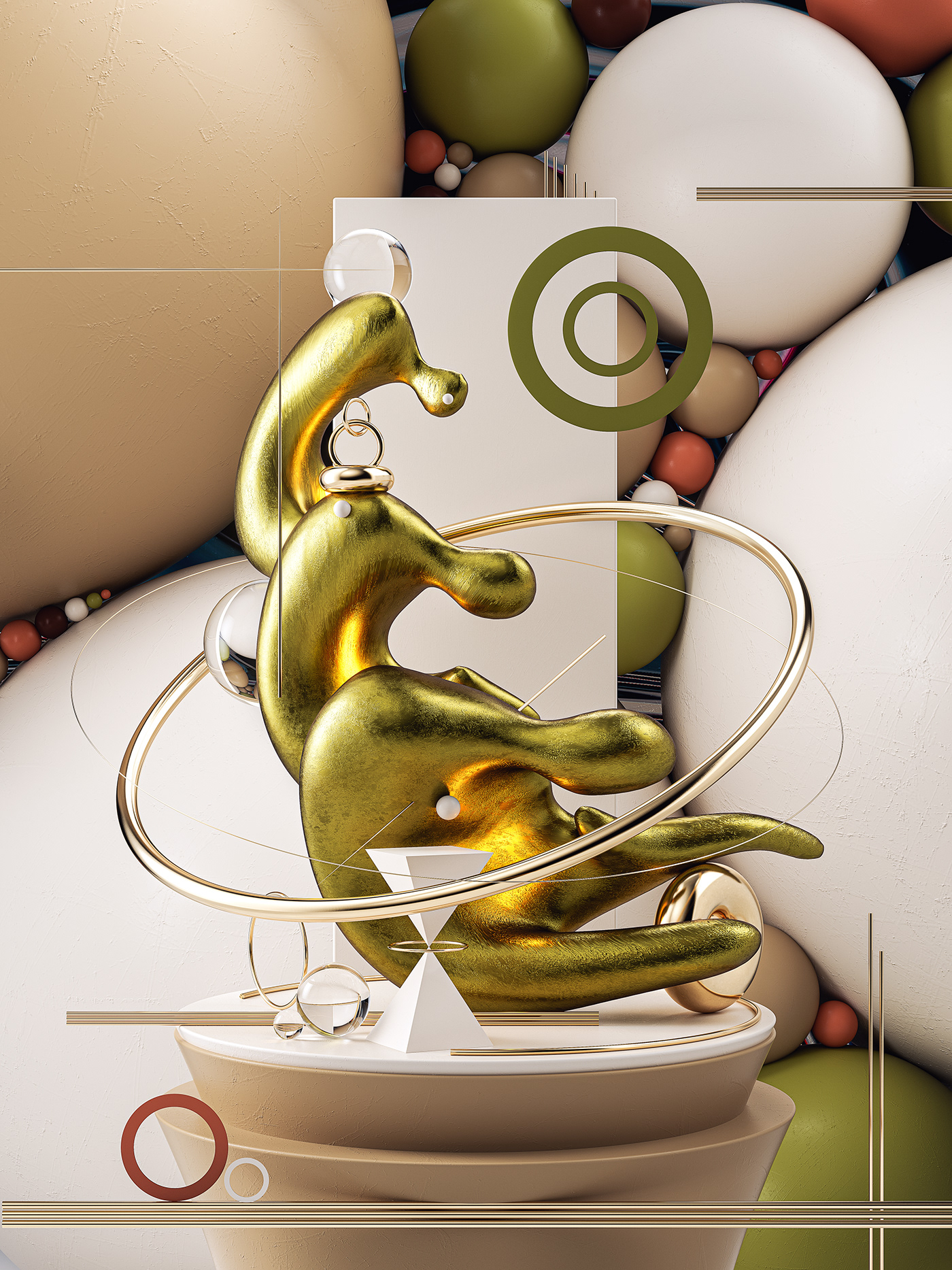 3D 3dart abstract abstractart autumn CGI geometric gradients octane Render