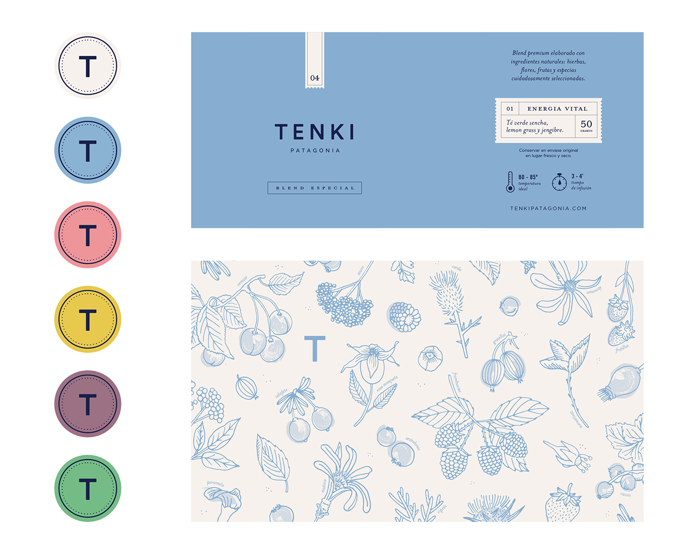 patagonia tea branding  ILLUSTRATION  Packaging graphic design  Pack blend print Tea Packaging