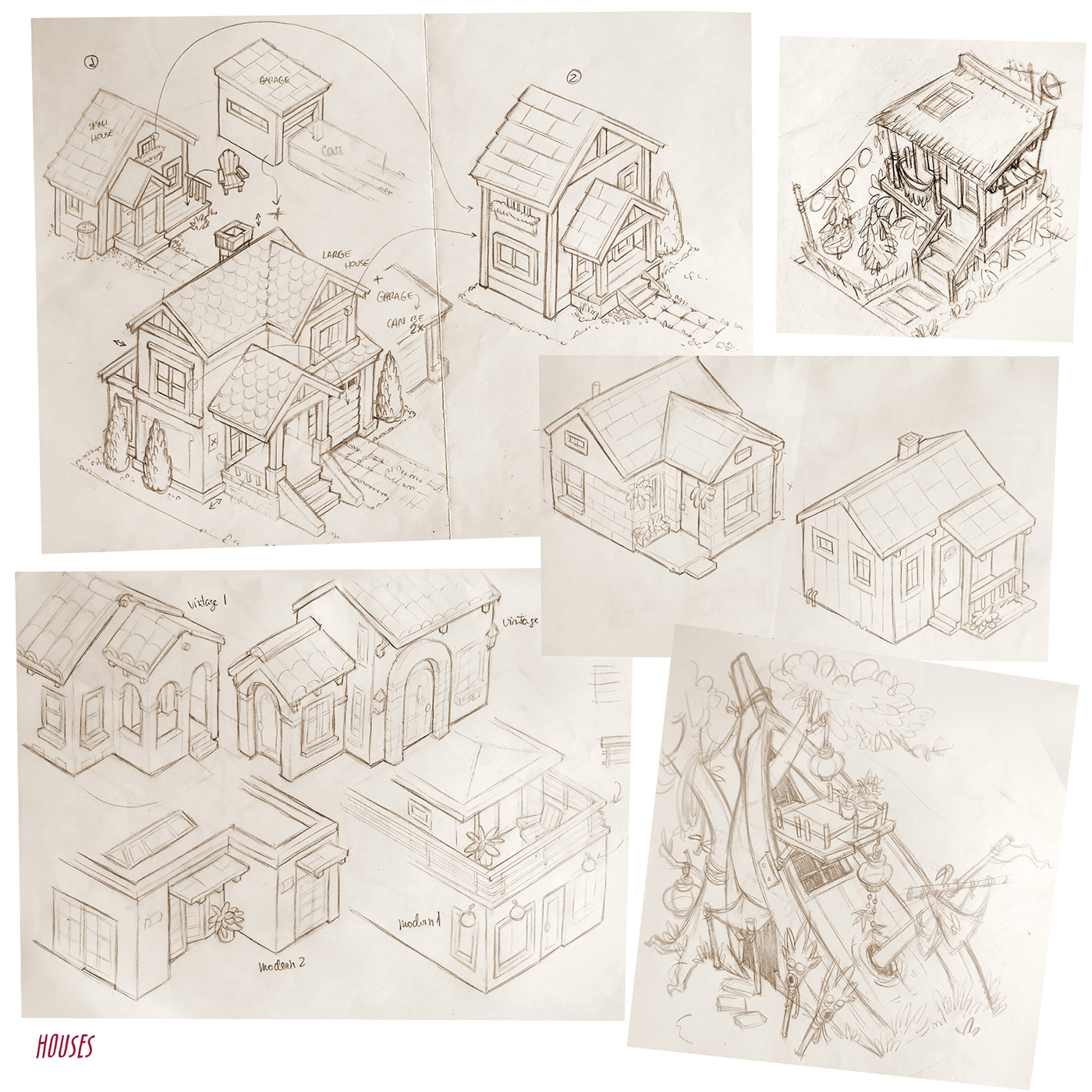 building game Isometric props sketch