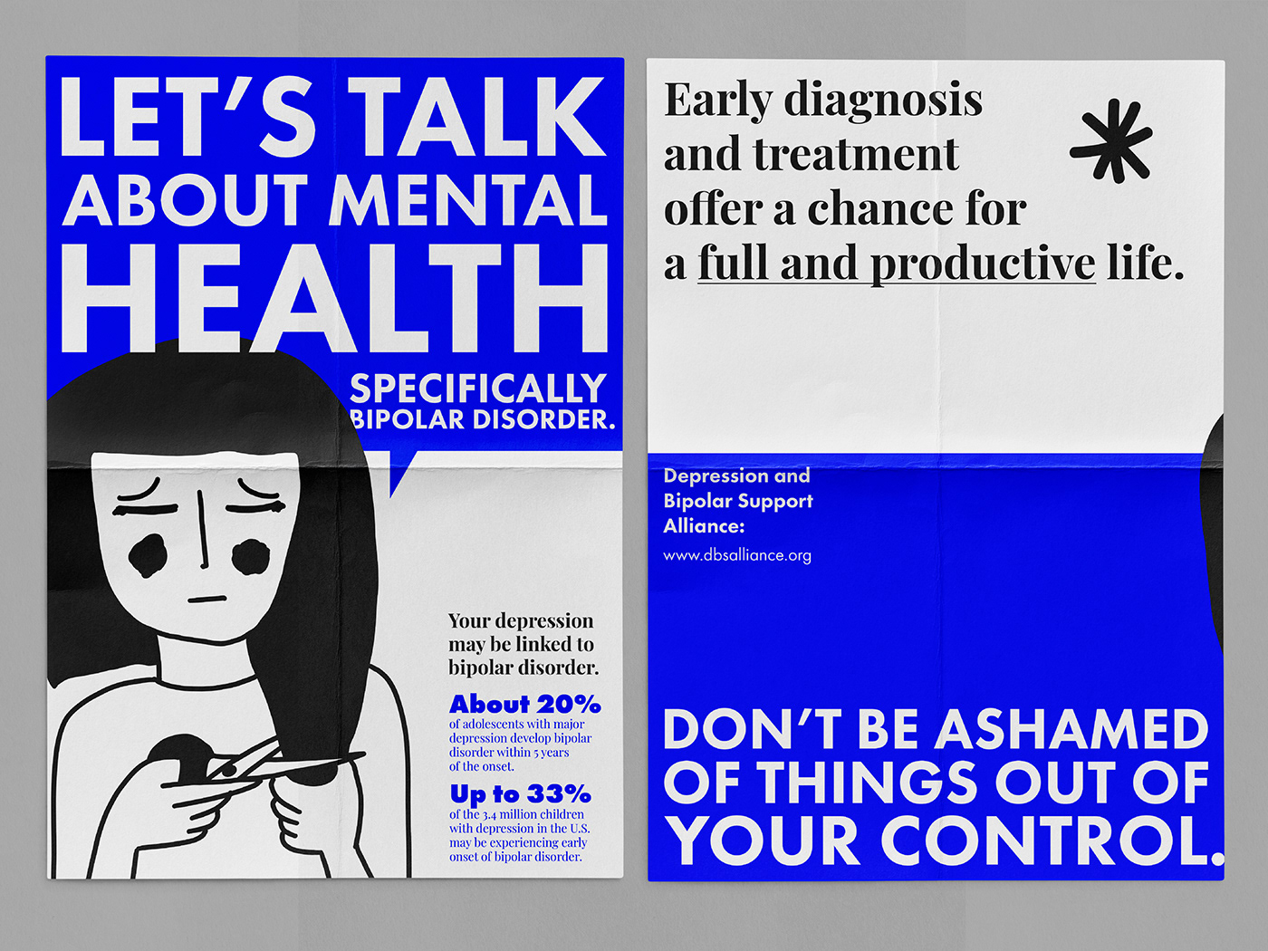 bipolar disorder graphic design  mental health Mockup poster school simple statistics typography  