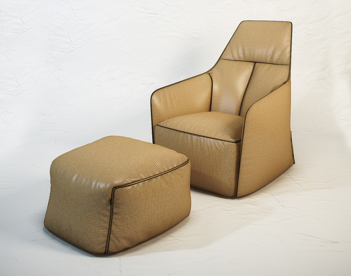 poliform santa monica lounge chair pouf furniture cloth fabric