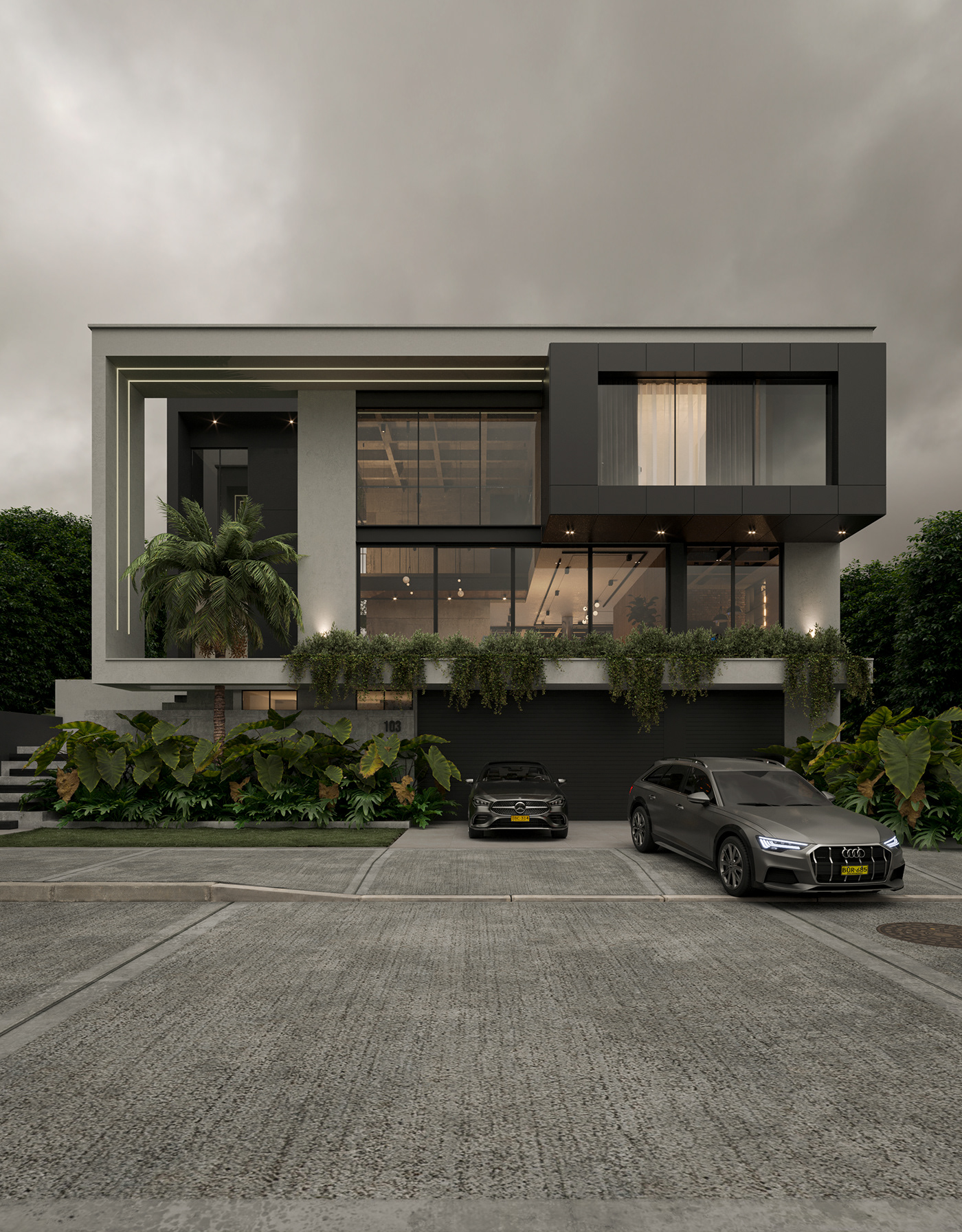 3D architecture archviz CGI exterior home HOUSE DESIGN modern Render visualization
