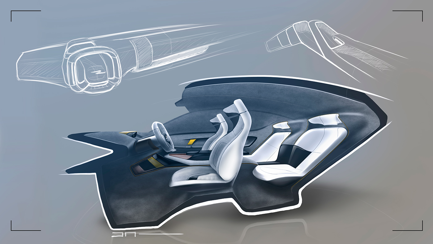 opel concept car atomotive design Vauxhall Render sketch