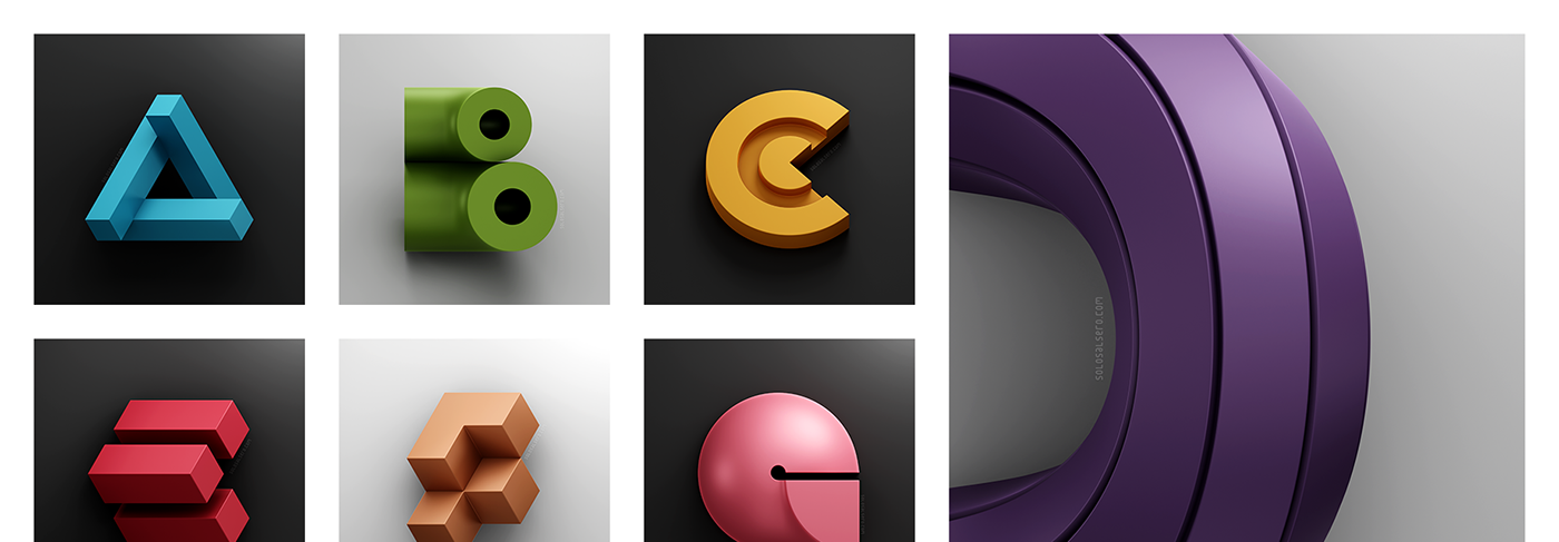 3D blender branding  geometry Icon letter logo poster shape solosalsero