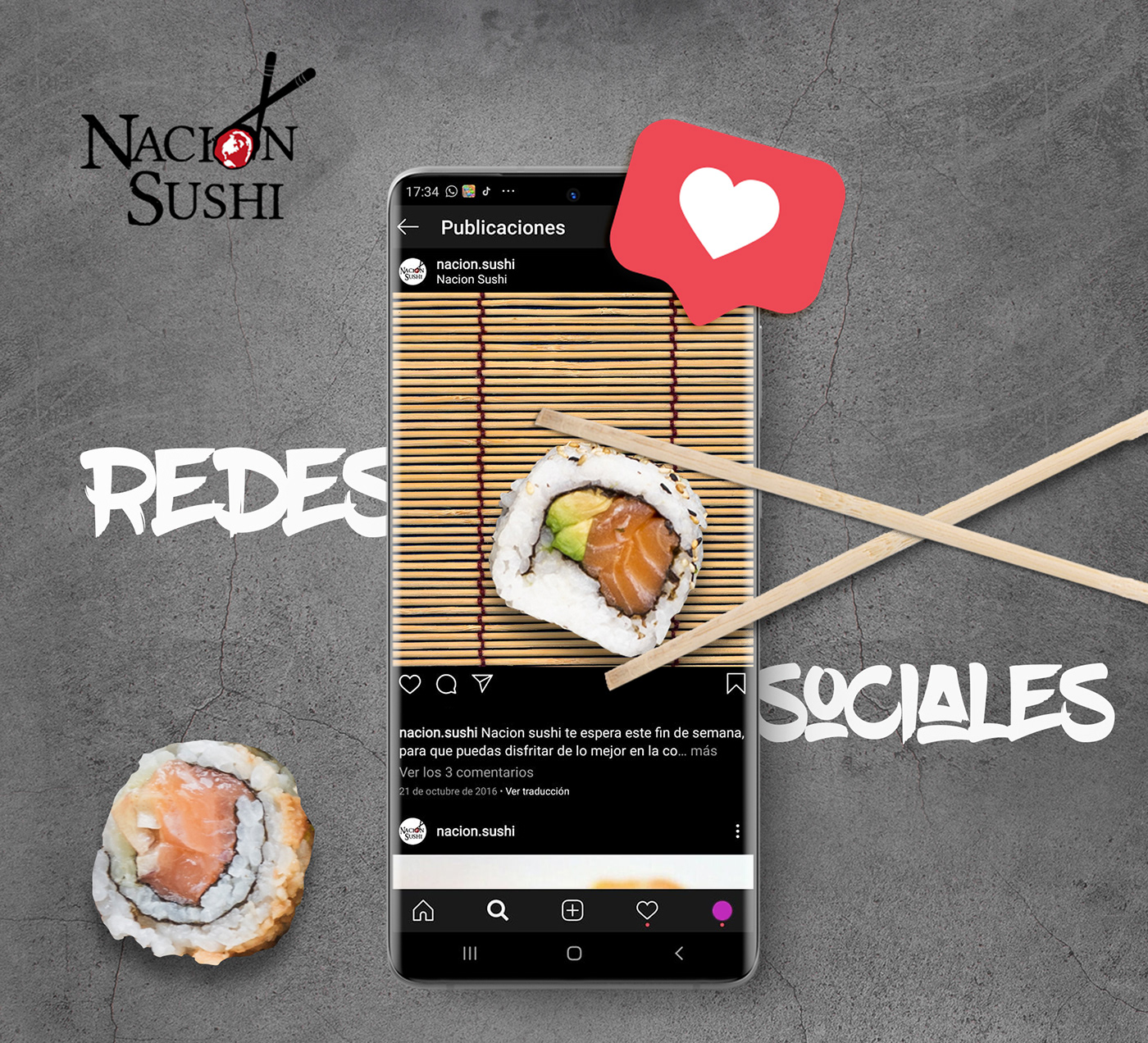 Social media de  restaurante de sushi