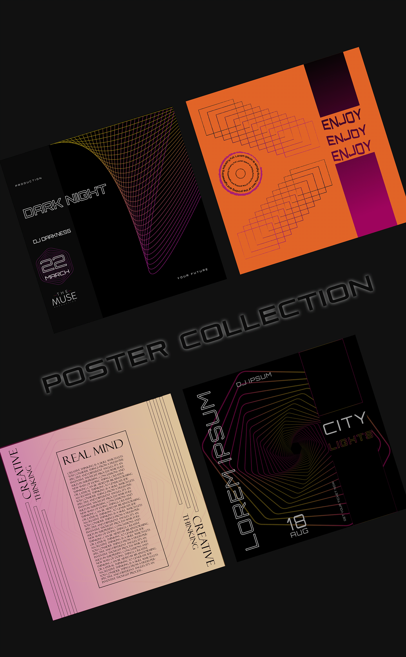 Abstract Art Poster Design postercollection posters typography   visual identity