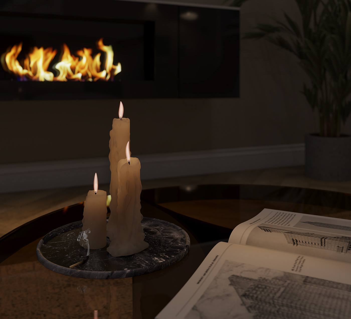 3D 3ds max architecture archviz candle interior design  modern Render visual identity visualization