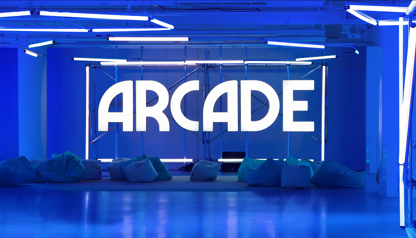 arcade augmented reality brand identity graphic Logo Design moment factory motion design projection typography   visual identity
