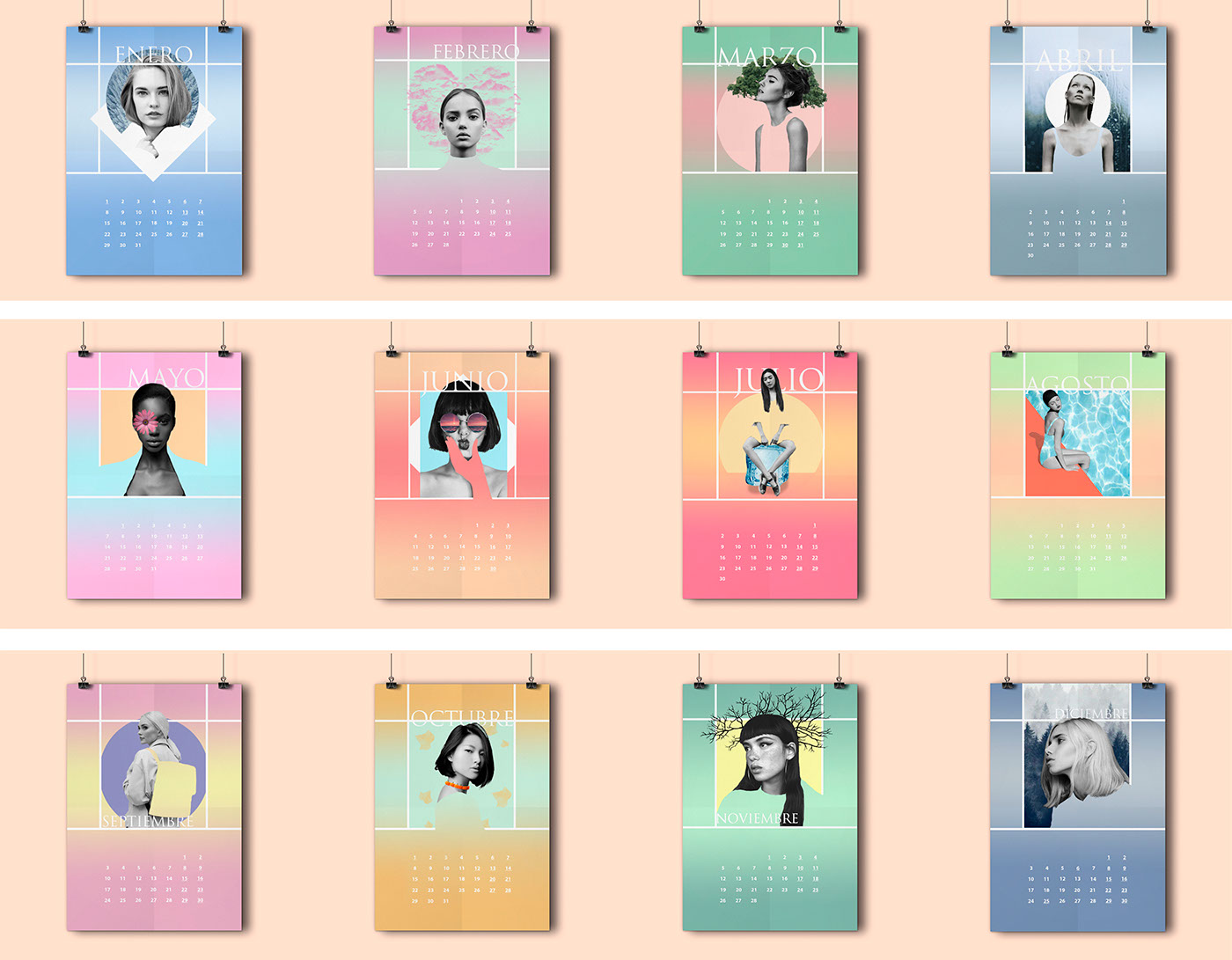 calendar graphic design  collage