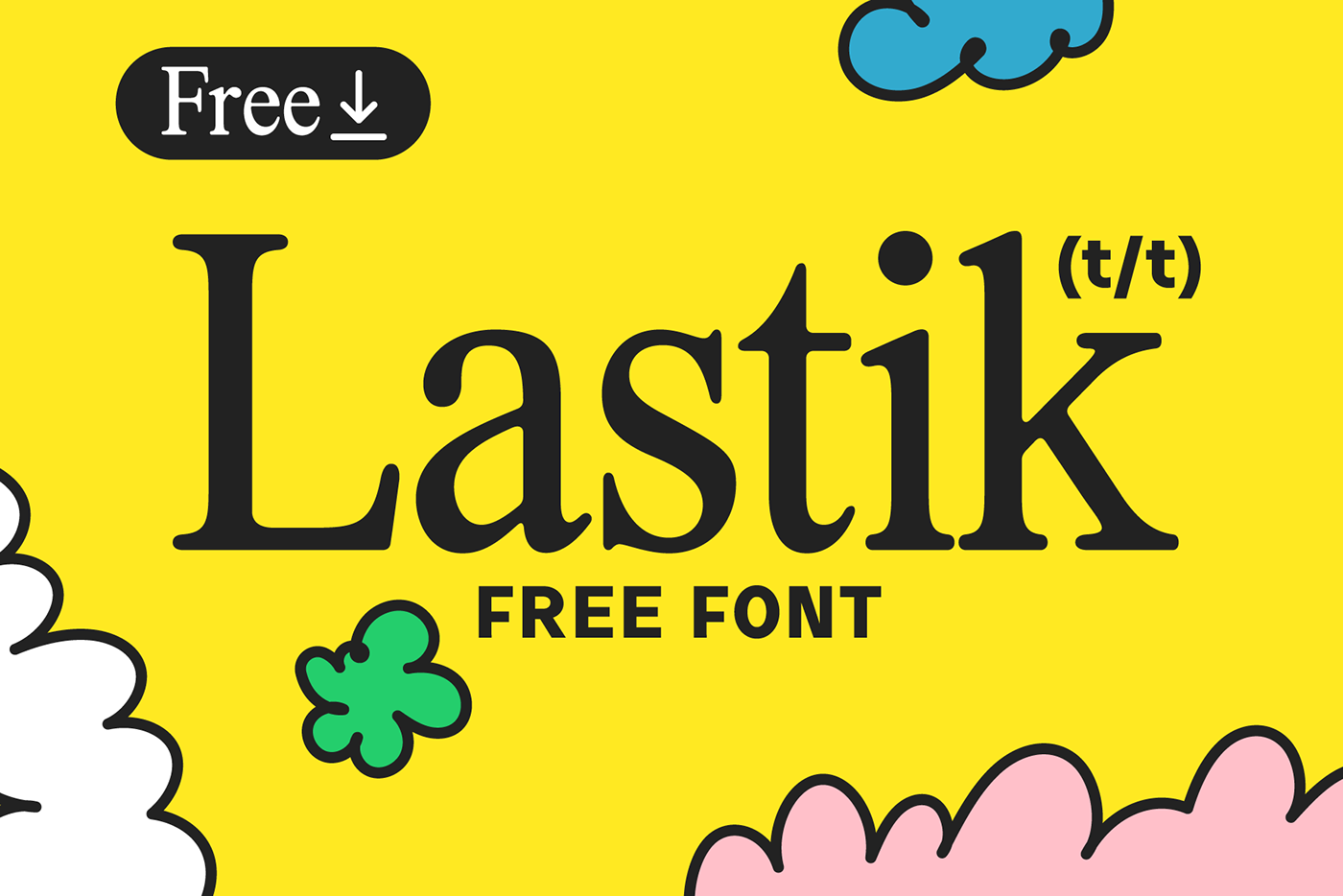 free font lastik serif