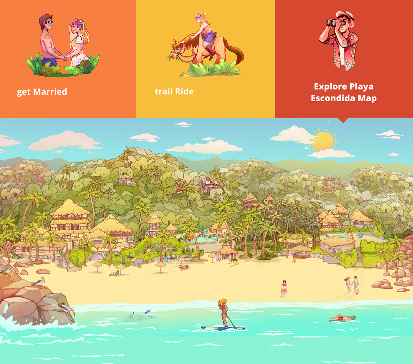 branding  mexico hotel turism colorful Webdesign beach parrot sayulita ILLUSTRATION 