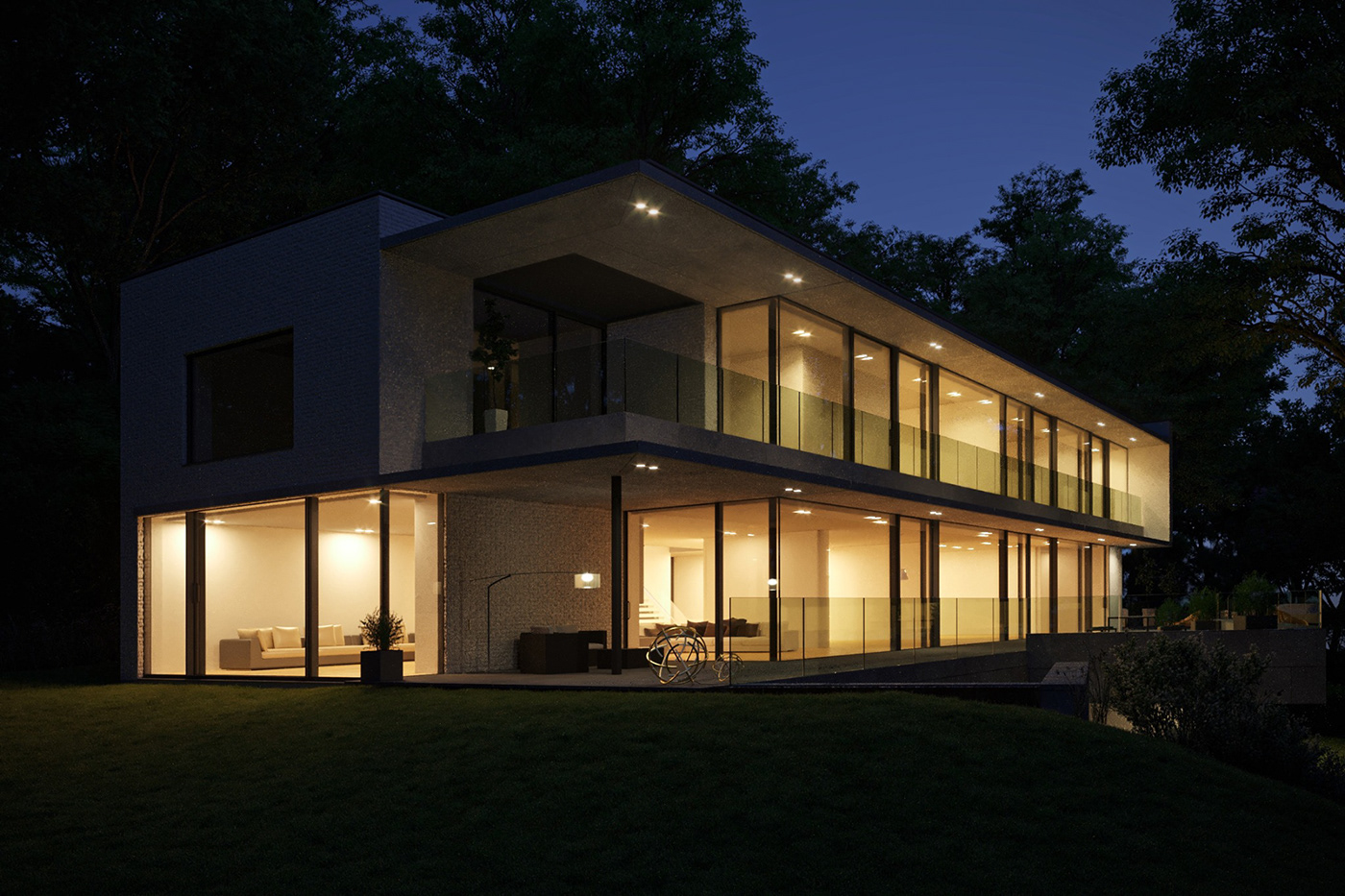 architecture archviz corona renderer design private house rendering visualization