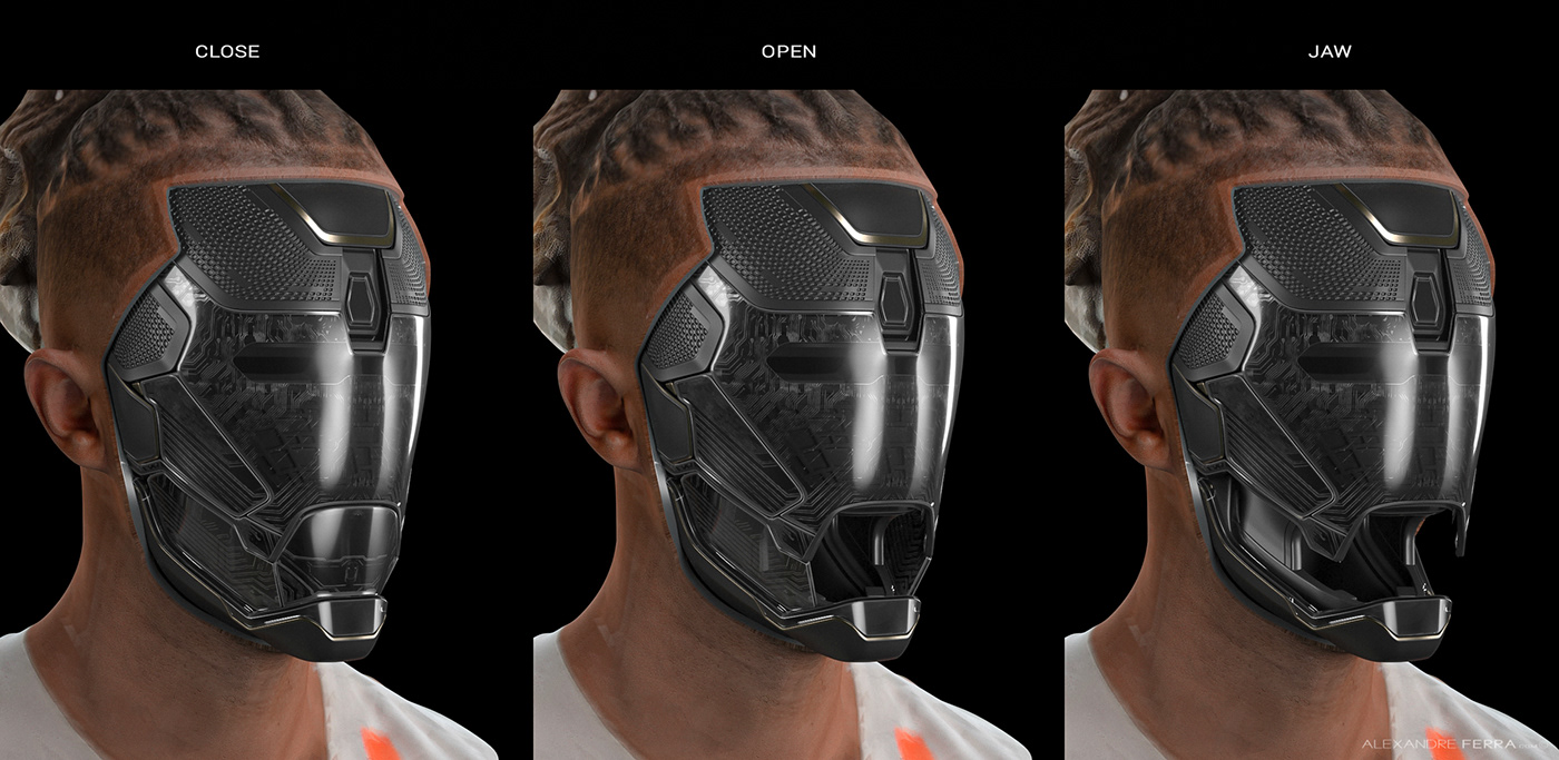 Cyborg head Helmet robot bot design