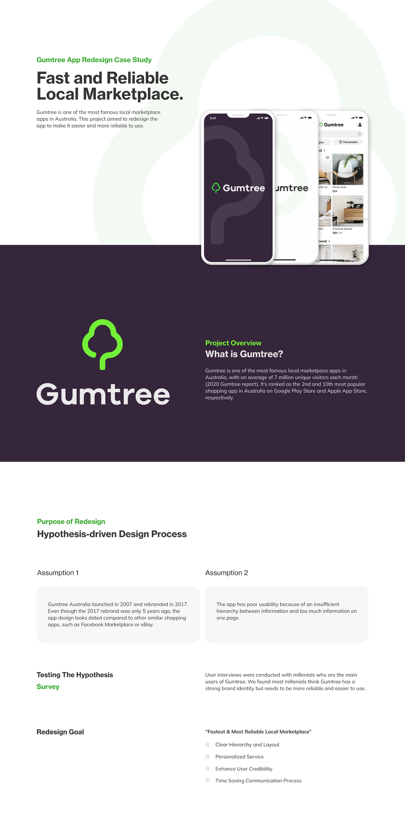 Gumtree mobile app redesign case study