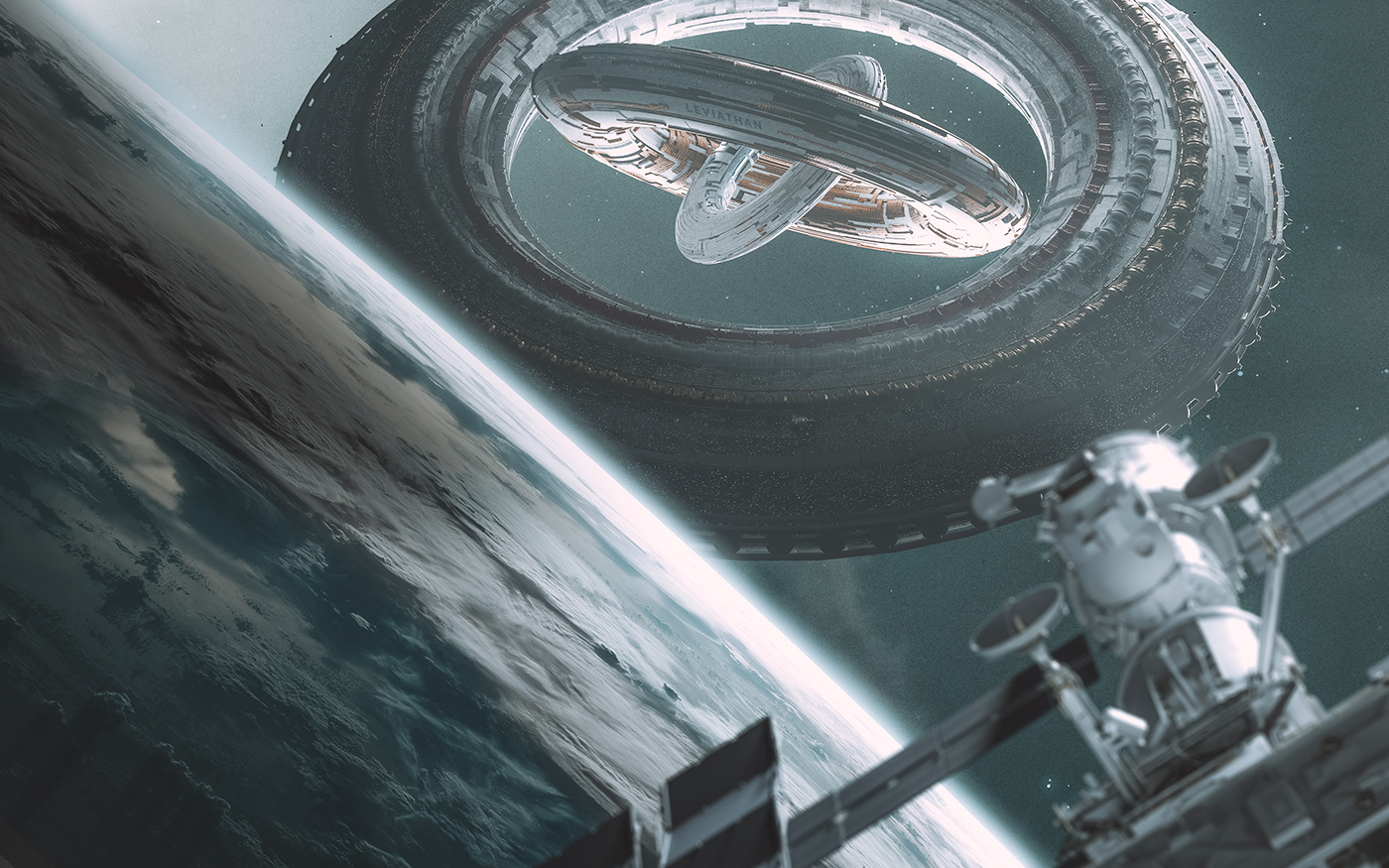 Space  giant space station Scifi cosmos fantastic nasa concept Digital Art  megastructure