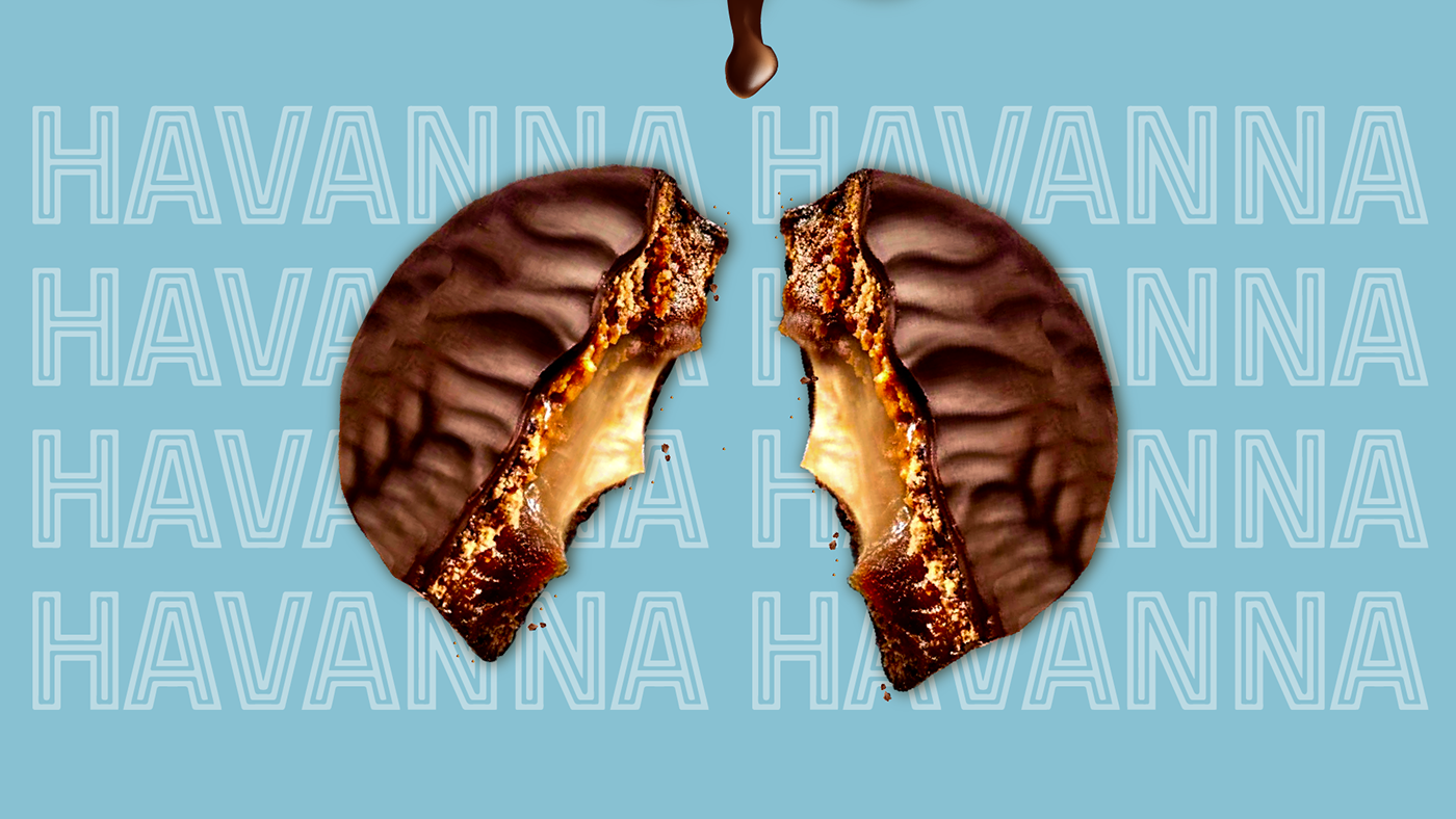 diseño gráfico ILLUSTRATION  alfajor Havanna chocolate marron marca design gráfico post Flyer Design