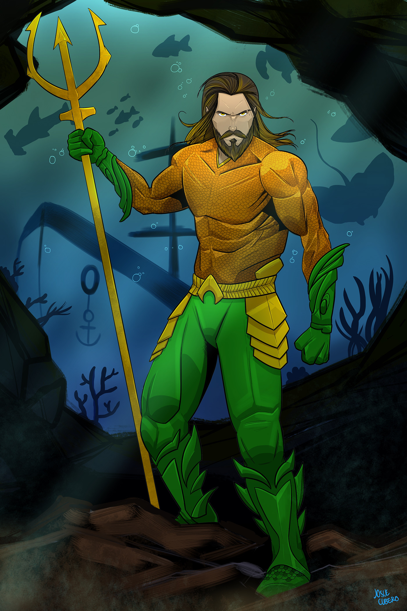 Aquaman arthurcurry jasonmomoa dccomics comics fanart digitalart JusticeLeague