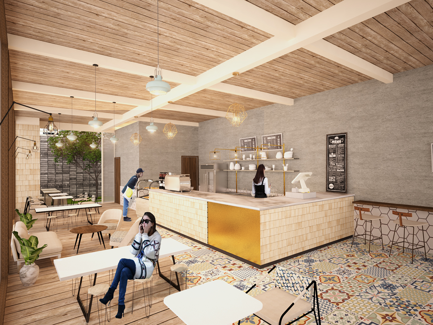 interiordesign cafe Render coffeeshop 3dvisualizer 3DArtist designer artwork Retail Hospitality