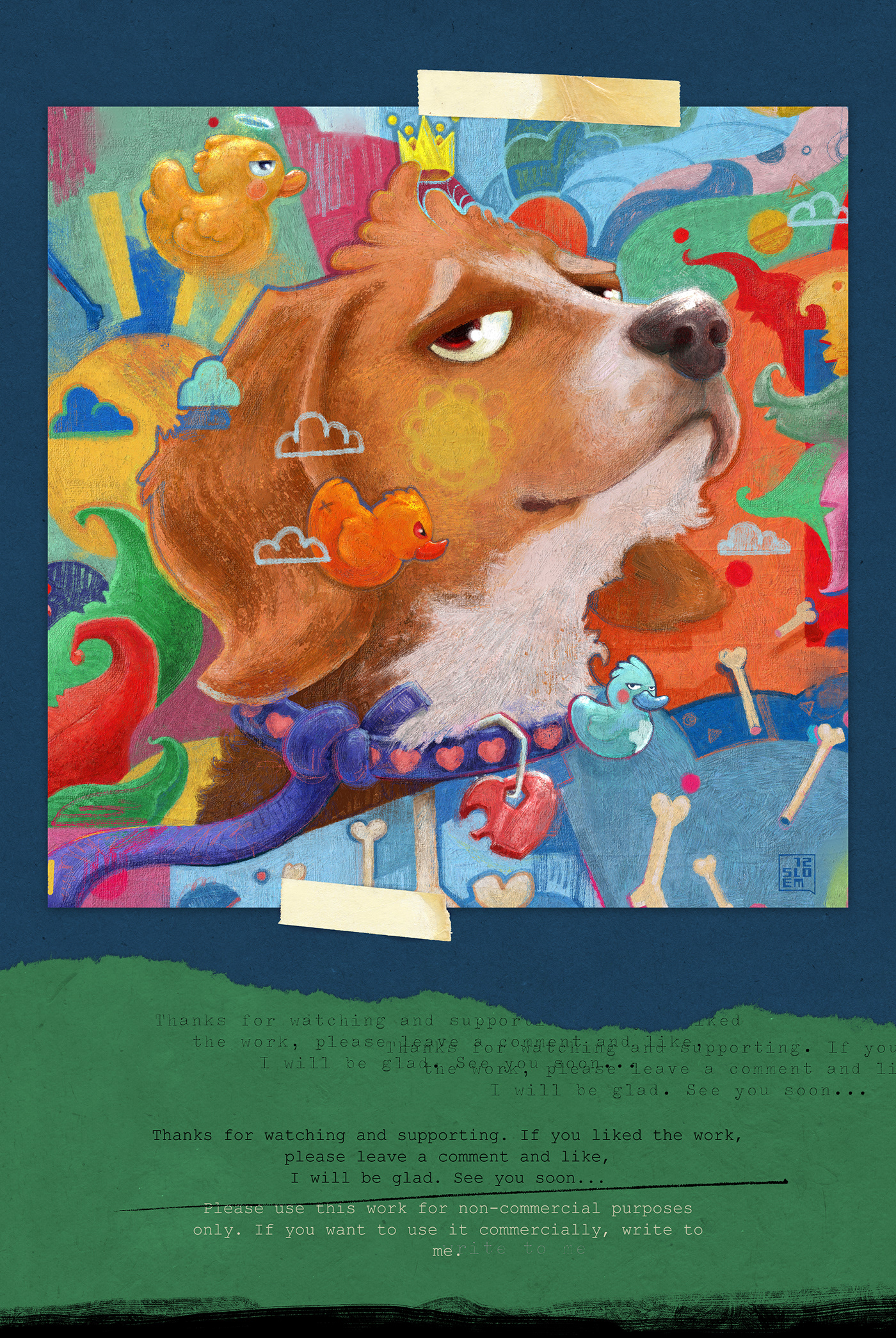 art artwork digital illustration digitalart digitalpainting dog Drawing  painting   sketch