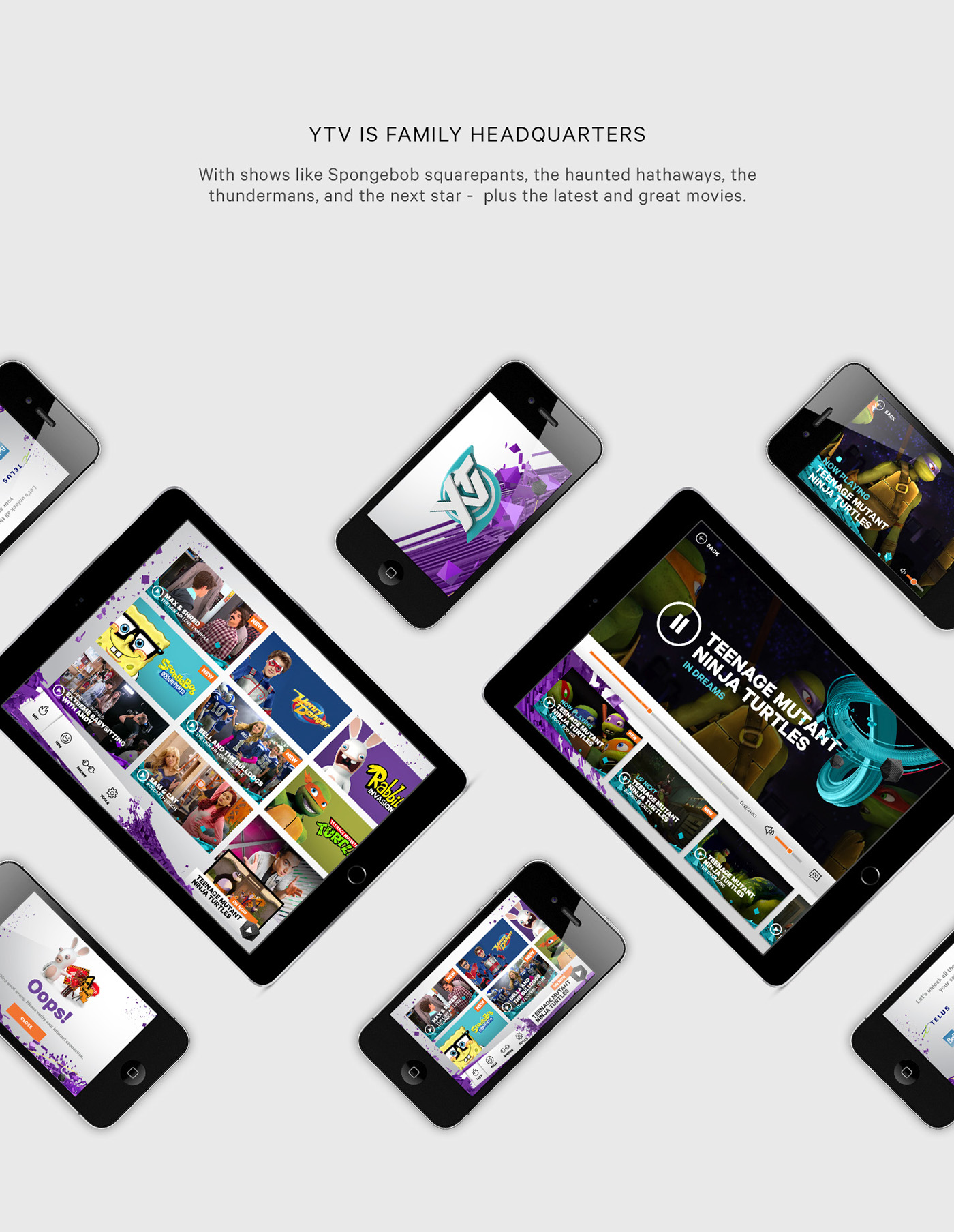 tablet television kids Streaming kids app Canada ottawa UI Live TV Corus Entertainment kids brand Platform design